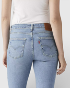 Levis 725 High Rise Bootcut Jeans Blue Wave Light