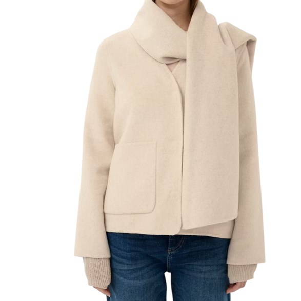 InWear Haizley Scarf Coat Ecru