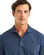 Morris Harland Ls Polo Shirt Blue