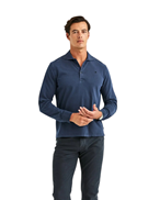 Morris Harland Ls Polo Shirt Blue