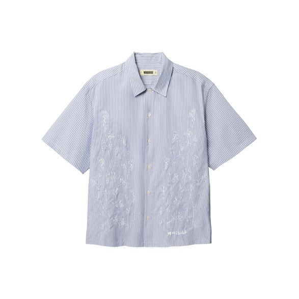 Woodbird Wang Ox Flower Shirt Light Blue