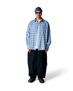Woodbird Jong Dobby Check Shirt Light Blue