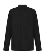 KnowledgeCotton Apparel Linen Mix Shirt Black Jet