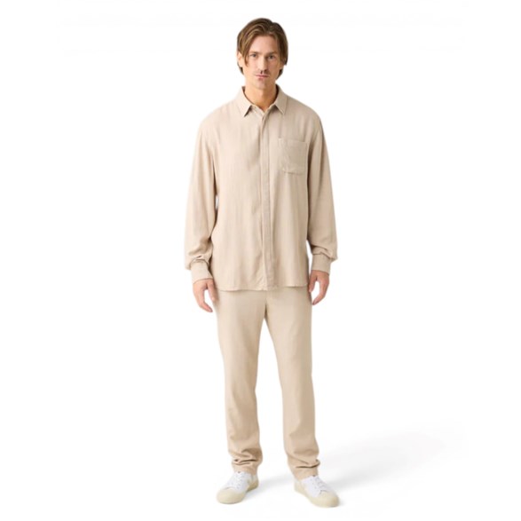 KnowledgeCotton Apparel Linen Mix Shirt Light Feather Grey
