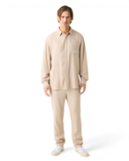KnowledgeCotton Apparel Linen Mix Shirt Light Feather Grey