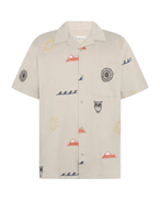 KnowledgeCotton Apparel Relaxed Embroidery Shirt Light Feather Gray