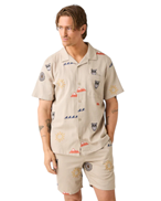 KnowledgeCotton Apparel Relaxed Embroidery Shirt Light Feather Gray