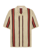 KnowledgeCotton Apparel Regular Striped Knitted Shirt Red Stripe
