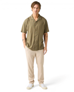 KnowledgeCotton Apparel Tim Tapered Linen-Mix Pants Light Feather Gray