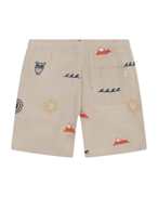 KnowledgeCotton Apparel Fig Loose Embroidery Shorts Light Feather Print