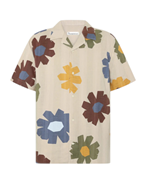 KnowledgeCotton Apparel Relaxed Print Ss Shirt Multi Print