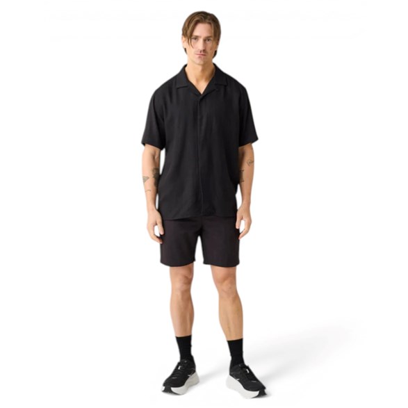 KnowledgeCotton Apparel Relaxed Linen-Mix Ss Shirt Black Jet