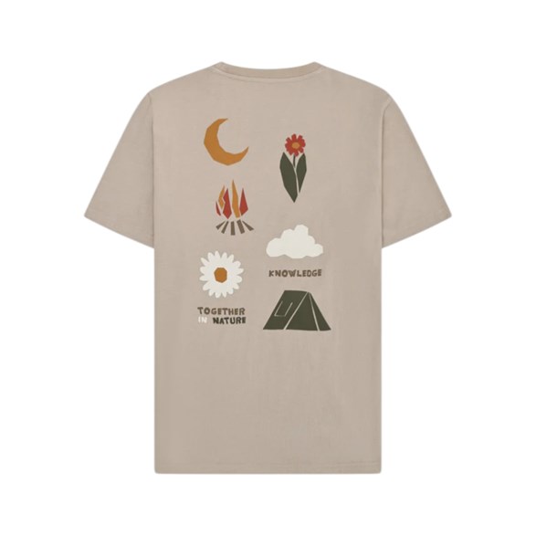 KnowledgeCotton Apparel Back Print T-Shirt Light Feather Gray