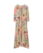 Rodebjer Windy Print Plissé Dress Coral Multi