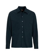Oscar Jacobson Straight Fit Bowling Coller Shirt Navy Sea