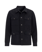 Oscar Jacobson Safari Shirt Jacket Navy
