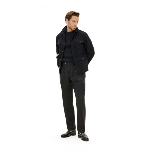 Oscar Jacobson Safari Shirt Jacket Navy