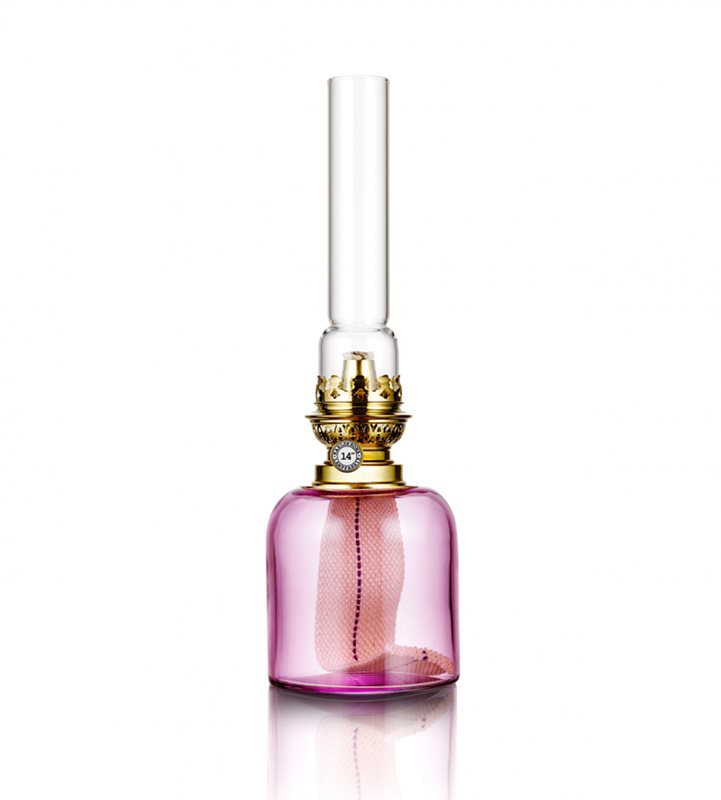 Karlskrona Lampfabrik Kungsholmen 14''' Rosa Glas/Mässing