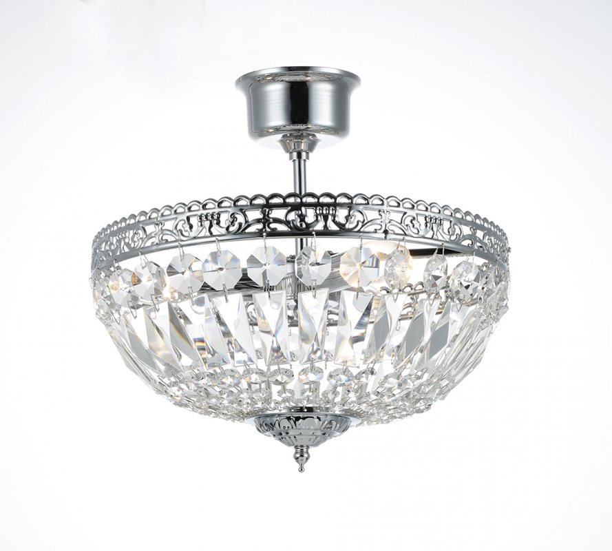 Norrsken Design Classic Kristallplafond Krom Liten 35Cm