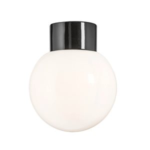 Ifö Electric Classic Glob Rak Svart/Blank Opalglas 180Mm Ip54