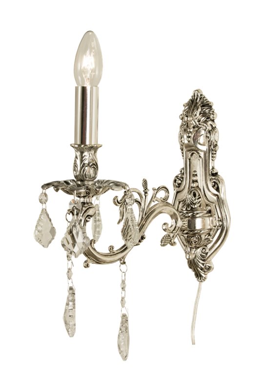 Aneta Lighting Allington vägglampett 1:A antiksilver kristall K5