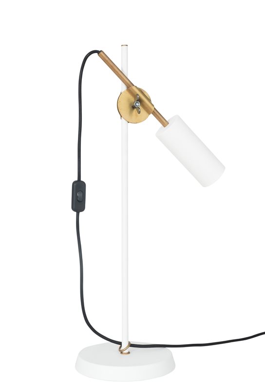 Konsthantverk Stav Bordslampa, Vit & mässing