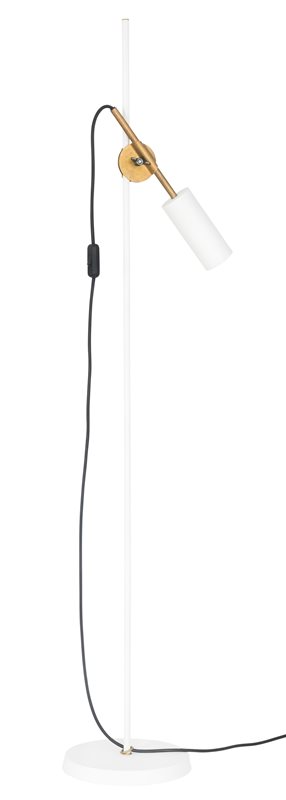 Konsthantverk Stav golvlampa 1:A, Mattvit/Råmässing