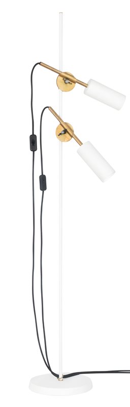 Konsthantverk Stav Golvlampa 2:A Mattvit/Råmässing