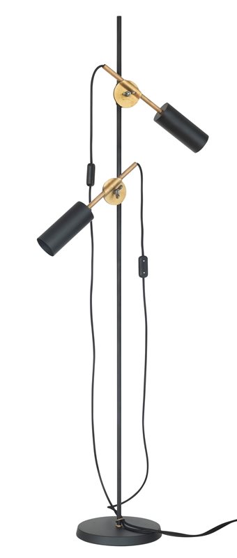 Konsthantverk Stav Golvlampa 2:A Mattsvart/Råmässing