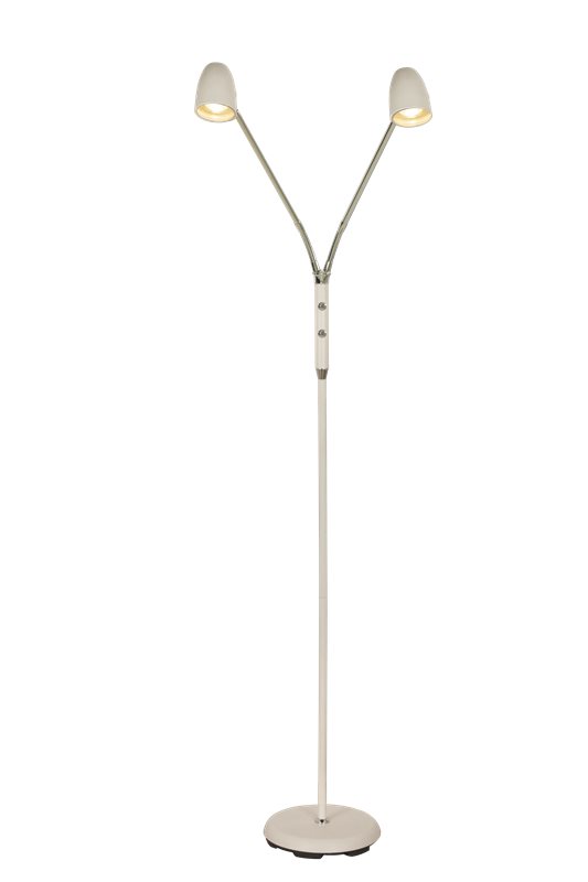 Aneta Lighting Sandnes Golvlampa Dubbel Vit M Dimmer Exkl Ljuskälla