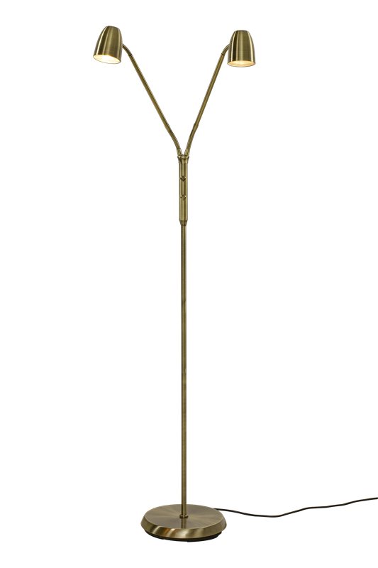 Aneta Lighting Sandnes Golvlampa Dubbel Antik M Dimmer Exkl Ljuskälla