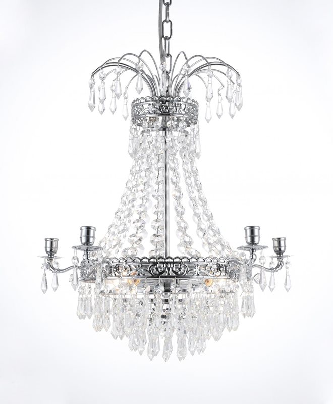 Norrsken Design Empire Kristallkrona 5-Armad Krom 49X55cm