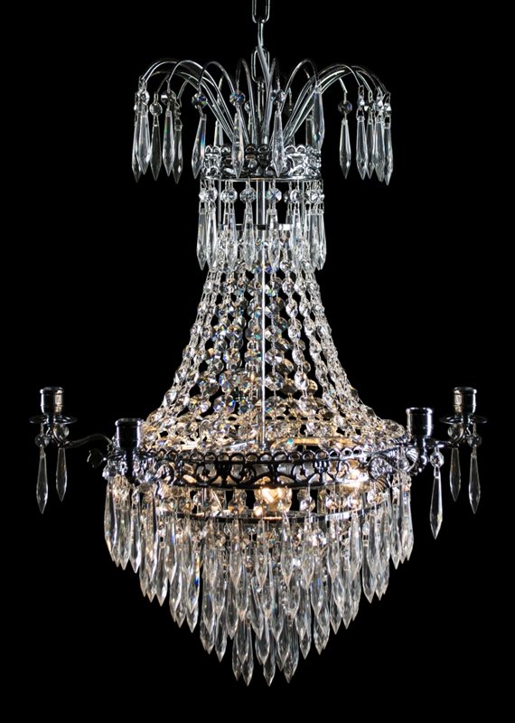 Norrsken Design Empire Kristallkrona 5-Armad Krom 49X65cm