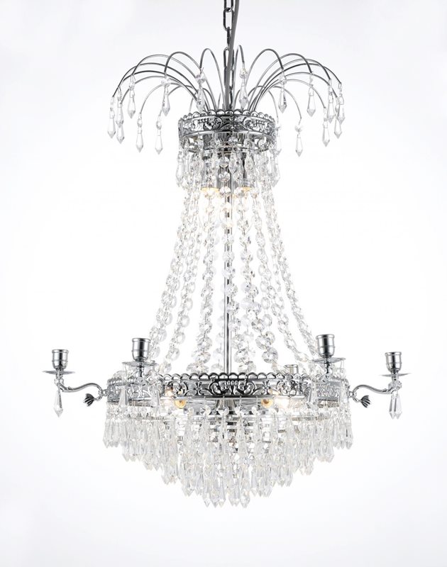 Norrsken Design Empire Kristallkrona 6-Armad Krom 55X68cm