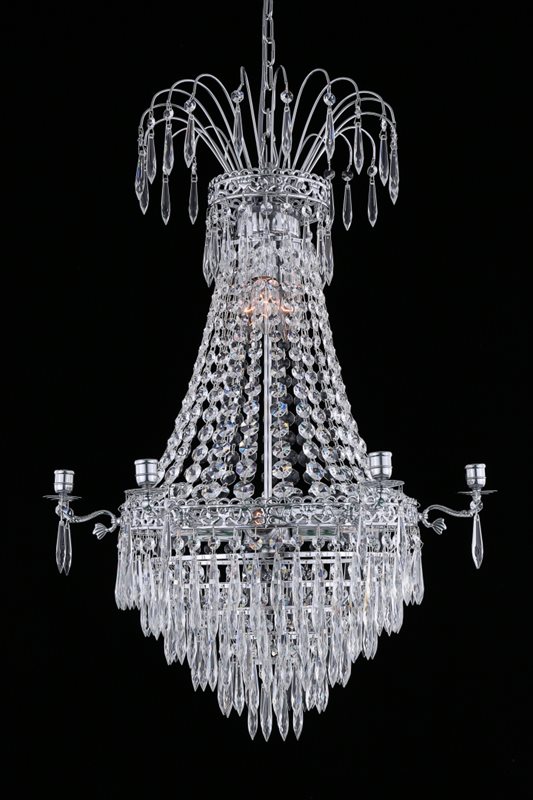 Norrsken Design Empire Kristallkrona 6-Armad Krom 55X84cm