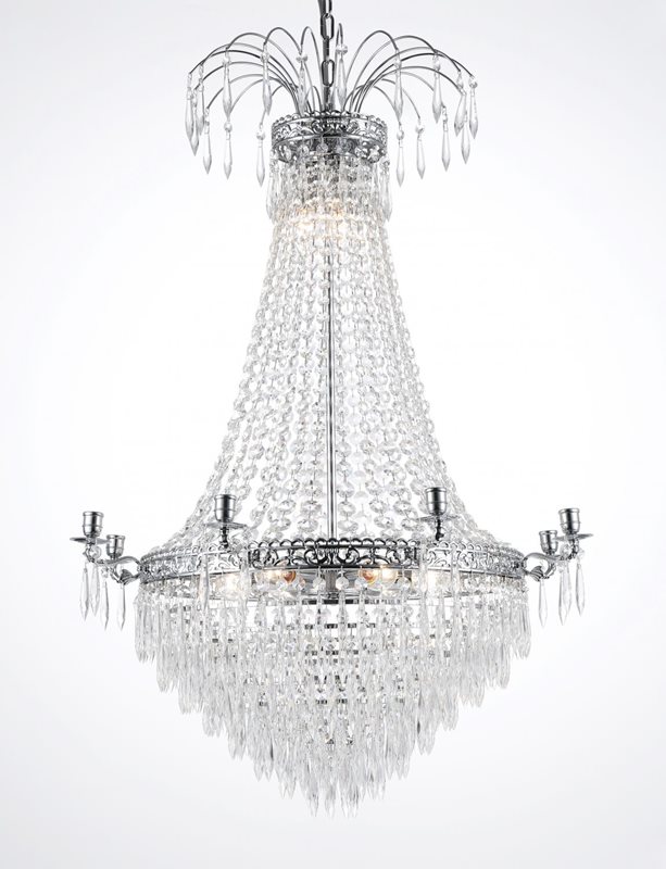 Norrsken Design Empire Kristallkrona 8-Armad Krom 66X99cm