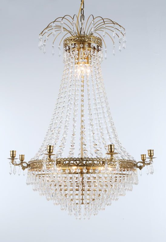 Norrsken Design Empire Kristallkrona 8-Armad Borstad Mässing 66X86cm