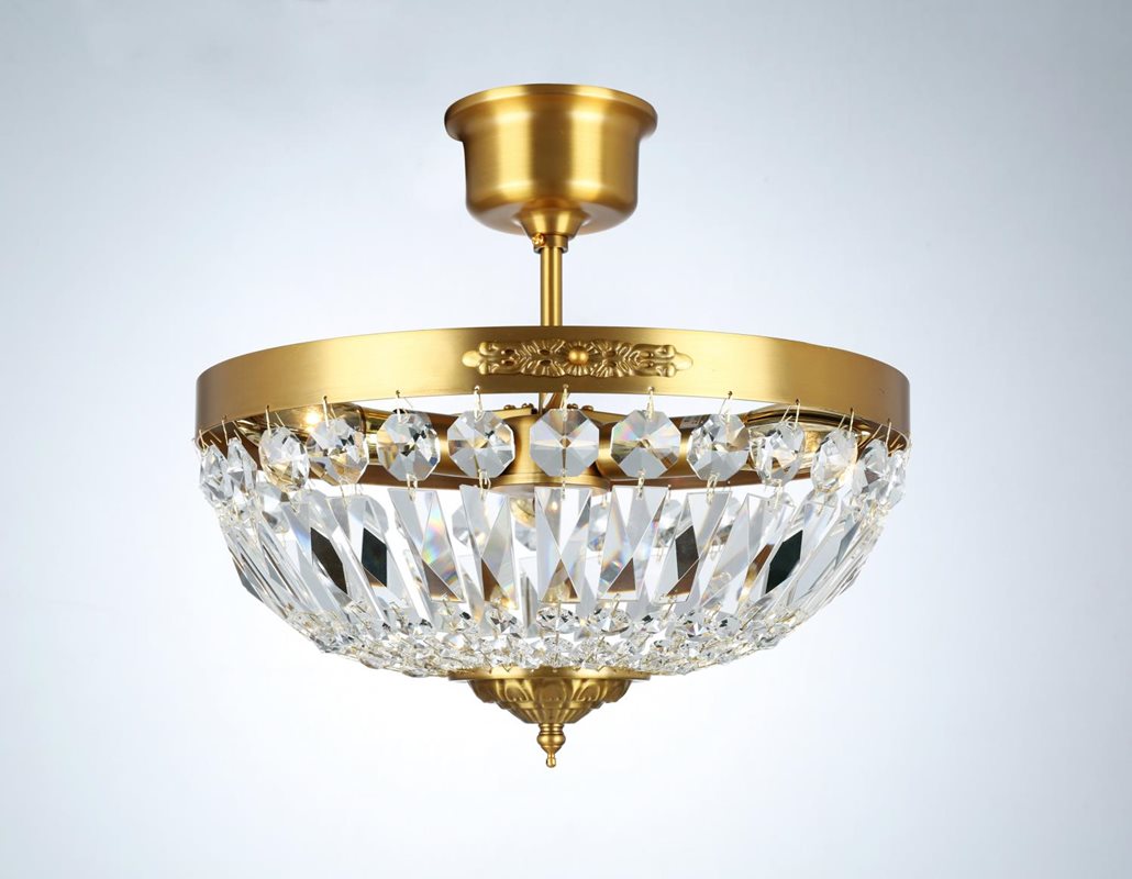 Norrsken Design Rhea Kristallplafond Liten 36Cm Borstad Mässing