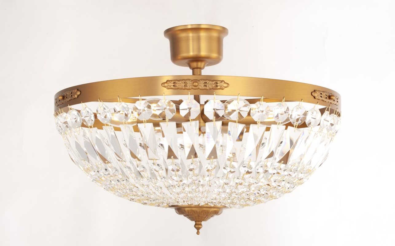 Norrsken Design Rhea Kristallplafond Stor 48Cm Borstad Mässing