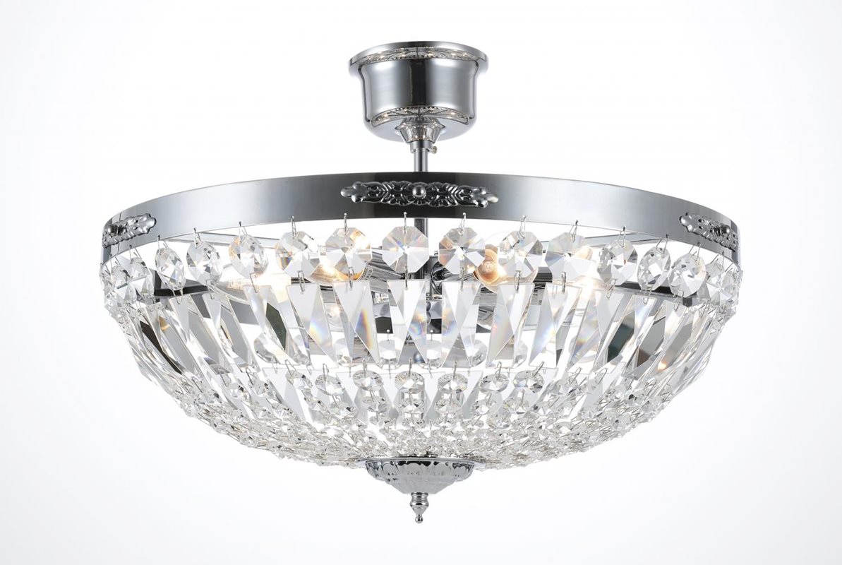 Norrsken Design Rhea Kristallplafond Stor 48Cm Krom