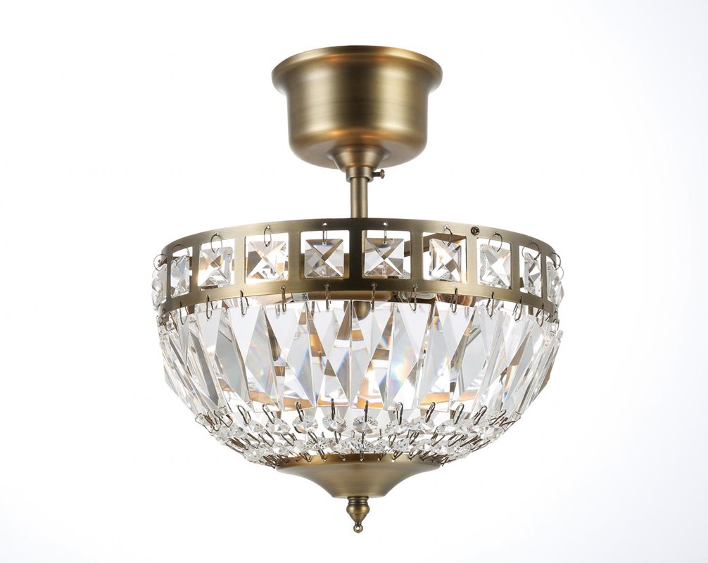 Norrsken Design Flores Kristallplafond Liten 25Cm Antikmässing