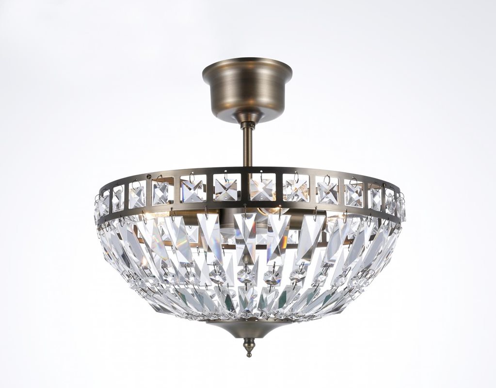 Norrsken Design Flores Kristallplafond Stor 36Cm Antikmässing