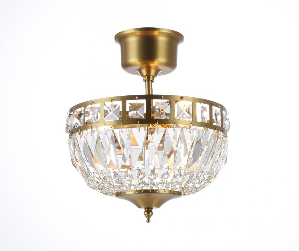 Norrsken Design Flores Kristallplafond Liten 25Cm Borstad Mässing
