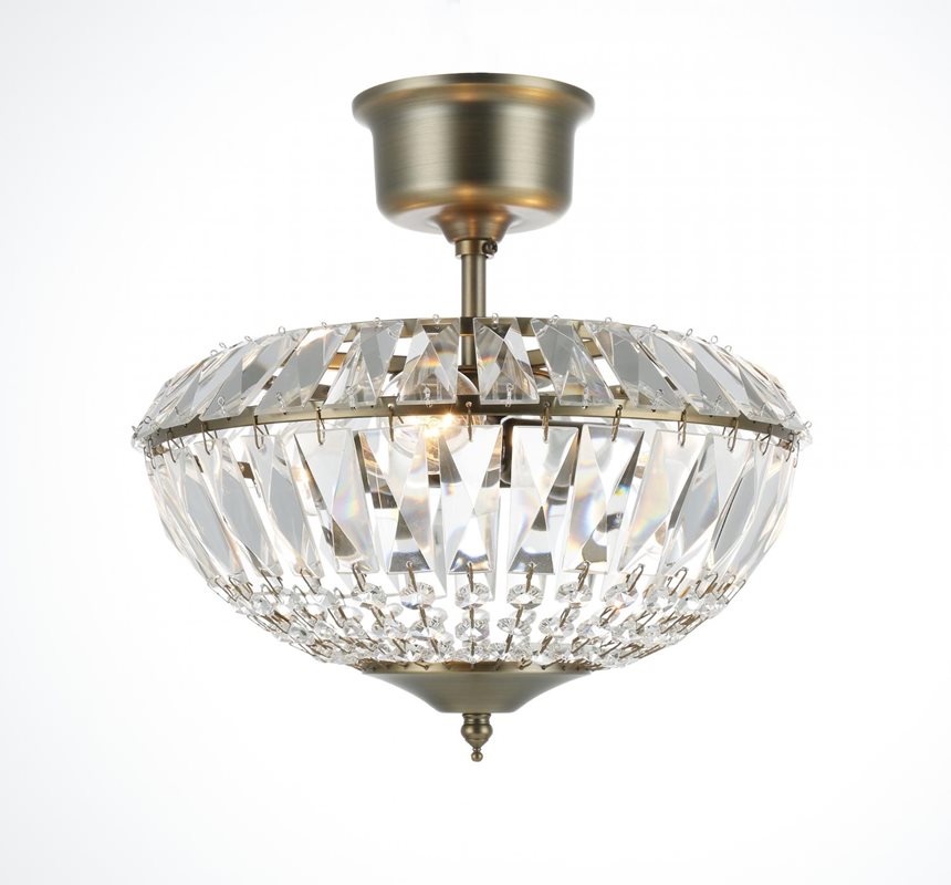 Norrsken Design Lisa Kristallplafond 30Cm, Antikmässing