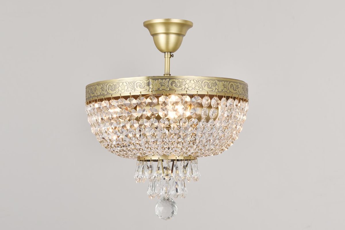 Norrsken Design Queen Kristallplafond 30Cm, Antikmässing