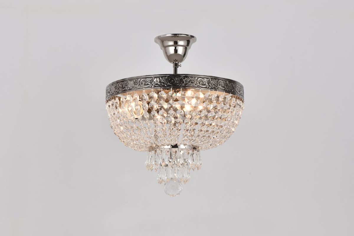 Norrsken Design Queen Kristallplafond 30Cm, Nickel