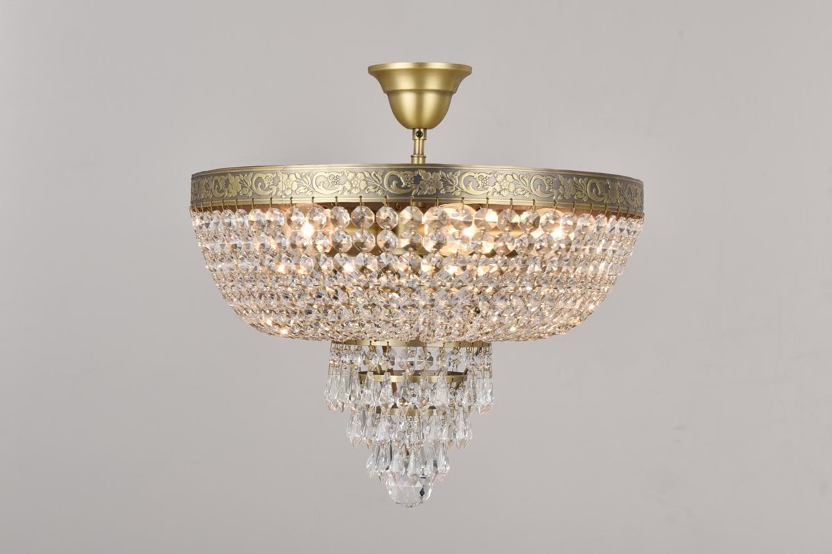 Norrsken Design Queen Kristallplafond 50Cm, Antikmässing