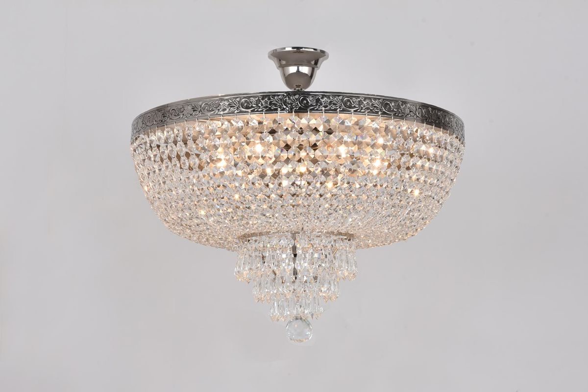 Norrsken Design Queen Kristallplafond 50Cm, Nickel