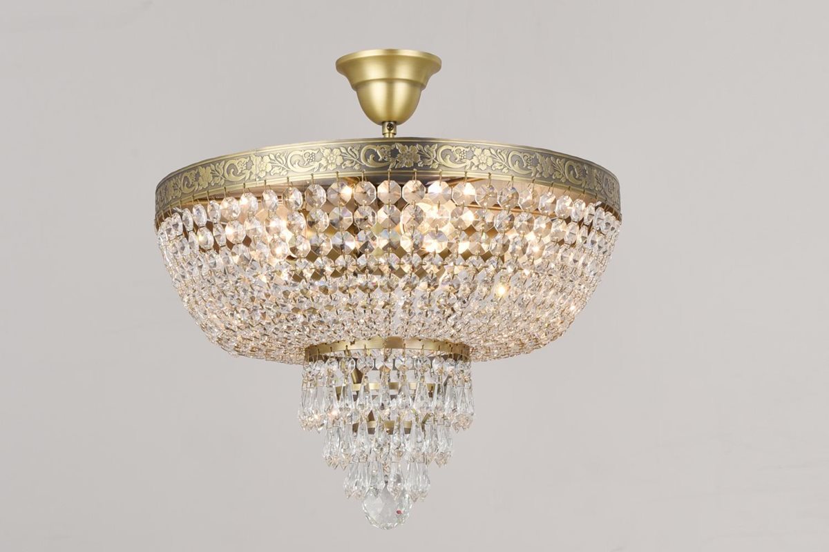 Norrsken Design Queen Kristallplafond 40Cm, Antikmässing