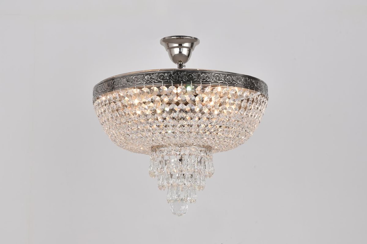 Norrsken Design Queen Kristallplafond 40Cm, Nickel